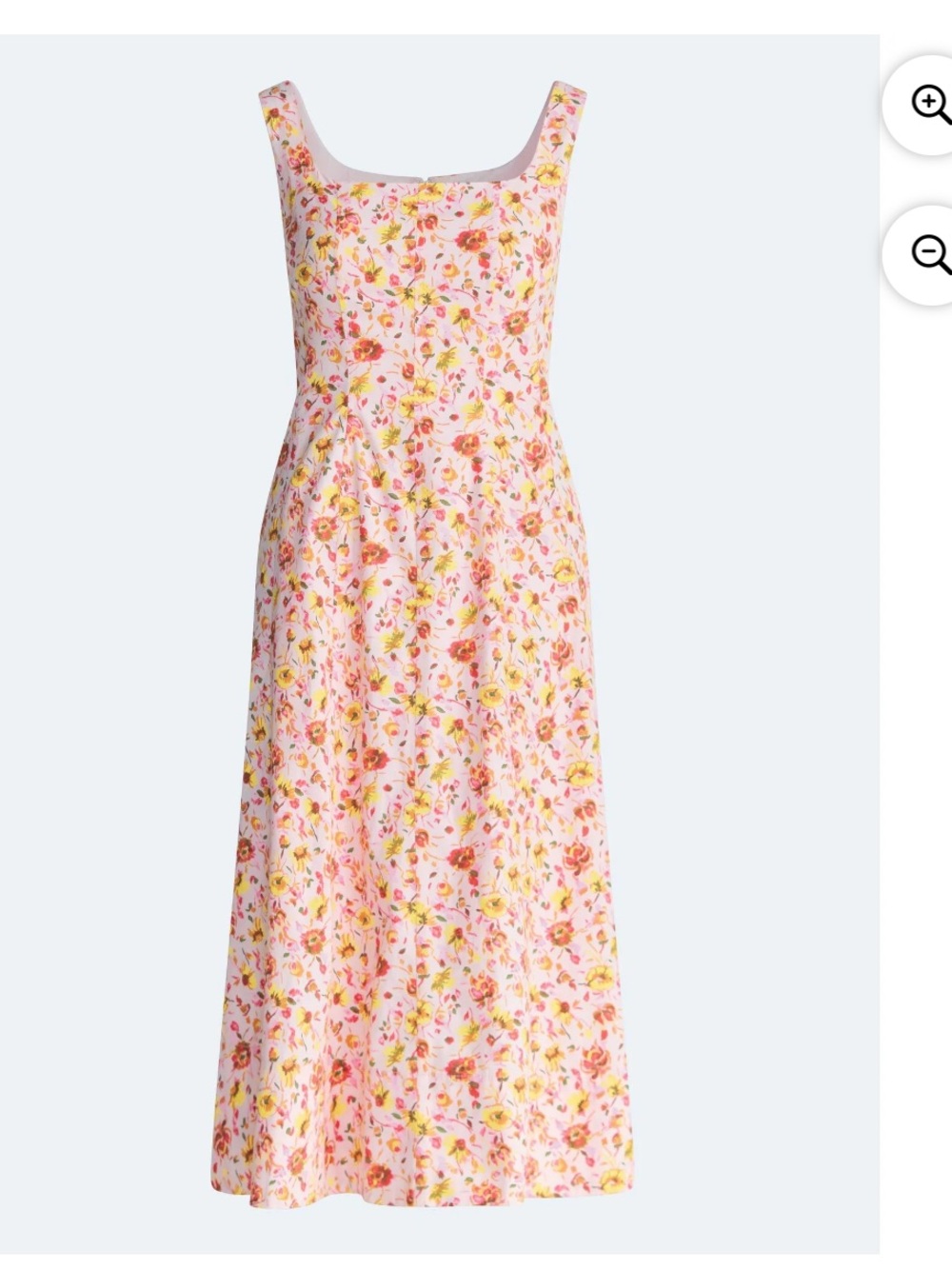 1346. Free Assembly Square Neck Cotton Midi Panel Dress NWT - Picture 4 of 5